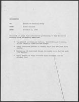 Memo from Scott Carruth to the Executive Working Group, November 2, 1989 thru February 22, 1990