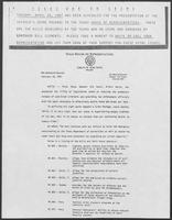 Press release from the Texas House of Representatives authored by Gib Lewis, February 19, 1987