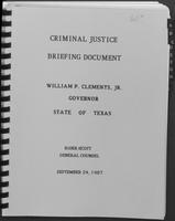 Briefing prepared for Bill Clements by Rider Scott, September 24, 1987