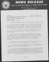 News Release from the Department of Defense regarding Address by William P. Clements to the Dallas Council on World Affairs, April 13, 1973