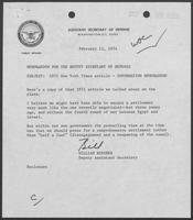 Memo from William Beecher to William P. Clements regarding 1971 New York Times article, February 11, 1974