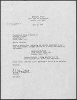Appointment letter from William P. Clements, to Secretary of State, George S. Bayoud, Jr., April 10, 1990