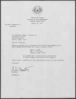Appointment letter from Governor William P. Clements, Jr., to Secretary of State George S. Bayoud, Jr., August 16, 1990