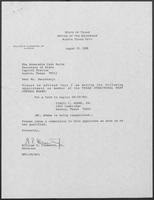 Appointment letter from William P. Clements, Jr., to Secretary of State Jack Rains, August 19, 1988