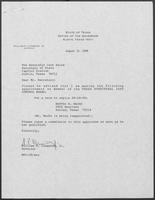Appointment letter from Governor William P. Clements, Jr., to Secretary of State Jack Rains, August 19, 1988