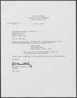 Appointment letter from Governor William P. Clements, Jr., to Secretary of State George S. Bayoud, Jr., July 21, 1989
