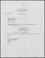Appointment letter from Governor William P. Clements, Jr., to Secretary of State Jack Rains, September 24, 1987