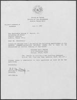 Appointment letter from Governor William P. Clements, Jr., to Secretary of State George S. Bayoud, Jr., July 17, 1990