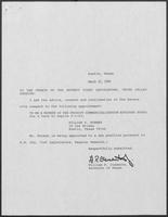 Appointment letter from William P. Clements, Jr., to Texas Senate, March 15, 1990