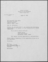 Appointment letter from Governor William P. Clements, Jr., to Secretary of State Jack Rains,  August 19, 1988