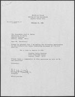Appointment letter from Governor William P. Clements, Jr., to Secretary of State Jack Rains, February 24, 1988