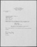 Appointment letter from Governor William P. Clements, Jr., to Secretary of State George S. Bayoud, Jr., June 11, 1990