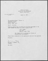 Appointment letter from William P. Clements, Jr., to Secretary of State George S. Bayoud, Jr., August 24, 1989