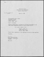 Appointment letter from William P. Clements, Jr., to Secretary of State Jack Rains, March 25, 1988