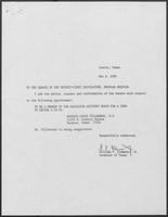 Appointment letter from William P. Clements, Jr. to the Senate, May 8, 1989