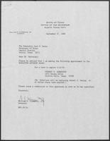 Appointment letter from William P. Clements, Jr. to Secretary of State, Jack Rains, September 27, 1988