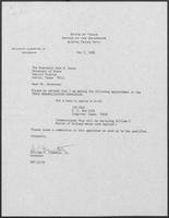 Appointment letter from William P. Clements, Jr. to Secretary of State, Jack Rains, May 2, 1988