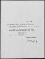 Appointment letter from William P. Clements, Jr. to the Senate, May 5, 1989