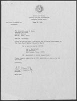 Appointment Letter from William P. Clements to Jack M. Rains, June 18, 1987