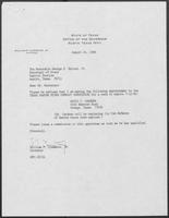 Appointment Letter from William P. Clements to George S. Bayoud, Jr., August 24, 1989