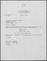 Appointment Letter from William P. Clements to George S. Bayoud, Jr., October 30, 1990