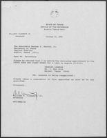 Appointment Letter from William P. Clements to George S. Bayoud, Jr., October 30, 1990