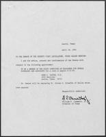 Appointment letter from William P. Clements to the Senate of the 71st Legislature, April 18, 1990