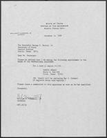 Appointment letter from William P. Clements to Secretary of State, George Bayoud, December 13, 1989