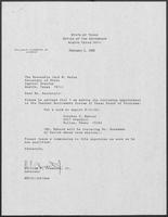 Appointment letter from William P. Clements to Jack M. Rains, February 2, 1988