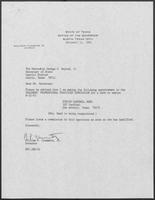 Appointment letter from William P. Clements, to Secretary of State, George S. Bayoud, Jr., December 15, 1989