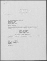 Appointment letter from William P. Clements, to Secretary of State, George S. Bayoud, Jr., December 15, 1989