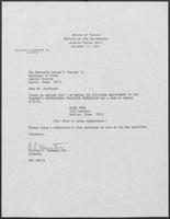 Appointment letter from William P. Clements, to Secretary of State, George S. Bayoud, Jr., December 15, 1989