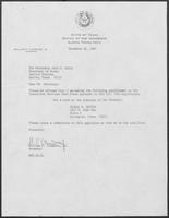 Appointment letter from William P. Clements, Jr., to Secretary of State Jack M. Rains, November 20, 1987