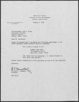 Appointment letter from William P. Clements to Jack M. Rains, January 9, 1989