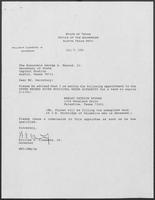 Appointment letter from William P. Clements to George S. Bayoud, Jr., July 9, 1990