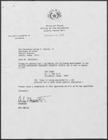 Appointment letter from William P. Clements to George S. Bayoud, Jr., February 8, 1990