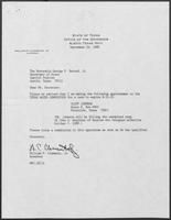 Appointment letter from William P. Clements to George S. Bayoud, Jr., September 26, 1989