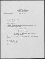 Appointment letter from William P. Clements to Jack M. Rains, March 22, 1988