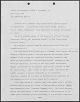 News release from the Office of Governor William P. Clements, Jr., announcing Clements' support for consolidating state energy agencies, April 26, 1979