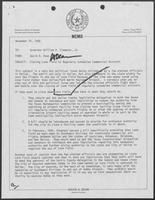 Memo from David A. Dean, to William P. Clements, Jr., November 25, 1980