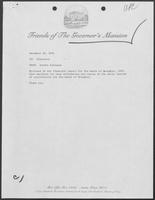Financial Record titled "Friends of the Governor's Mansion — Balance Sheet as of November 30, 1981"