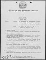 Meeting Minutes titled "Friends of The Governor's Mansion — Annual Meeting," January 13, 1981