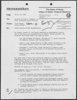 Memorandum from Steve Hudson to Governor William P. Clements, Jr., August 19, 1982