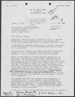 Letter from W. W. Walton to Governor William P. Clements, Jr., August 13, 1982