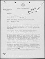 Memorandum from Paul T. Wrotenbery to William P. Clements, Jr., November 13, 1979