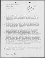 Press Conference Briefing, October 15, 1981 