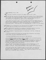 Briefing for William P. Clements, Jr., press conference questions, May 8, 1980