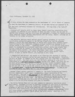 Press conference preparation for William P. Clements, Jr., December 14, 1979