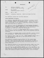 Memo from Ron Lindsey to William P. Clements, May 8, 1989