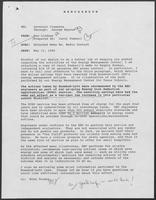 Memo from Ron Lindsey to William P. Clements, Jr., regarding Attached Memo Regarding Media Contact, May 12, 1989